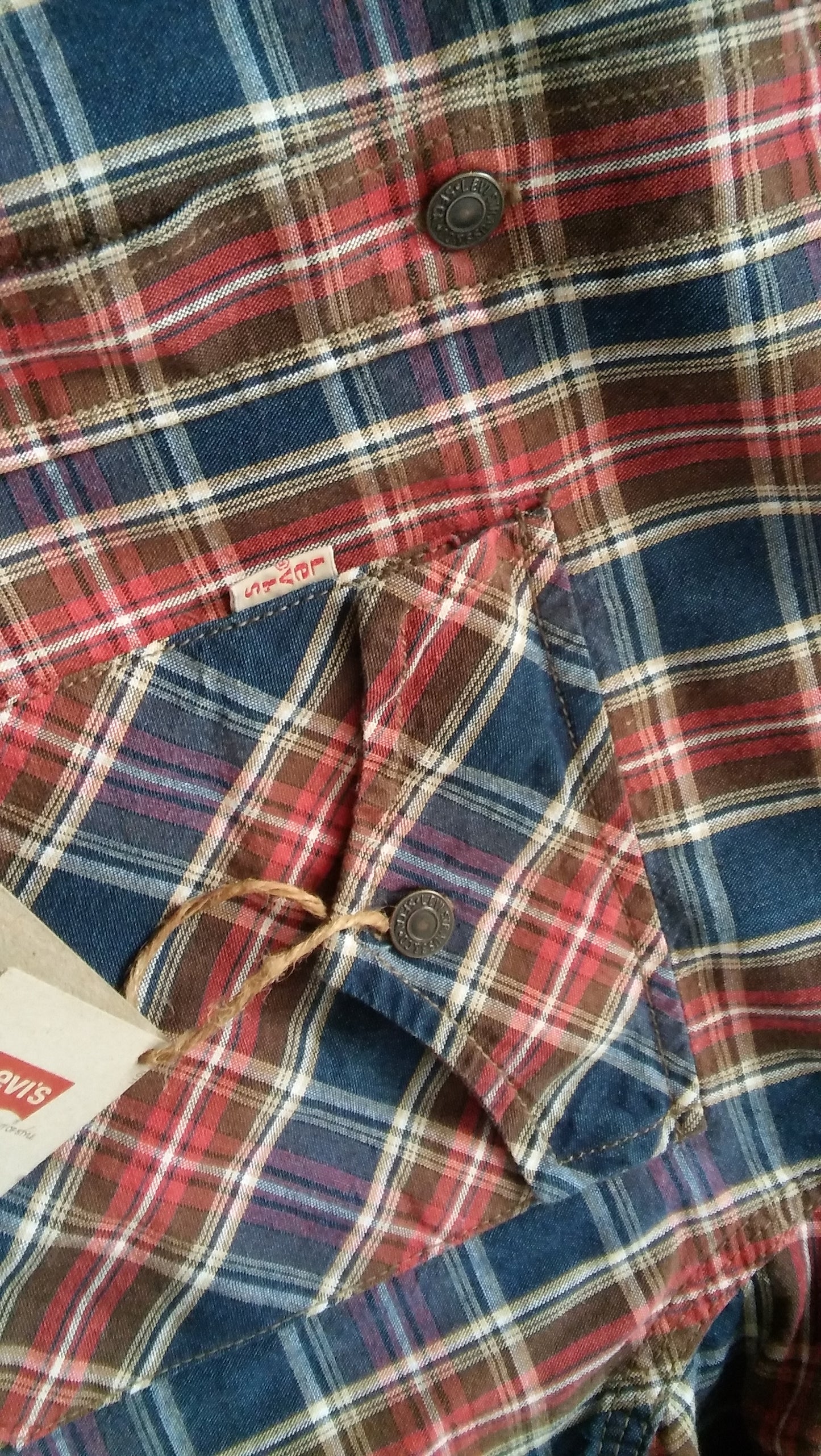 Levi's Lightweight Denim Plaid Overcoat