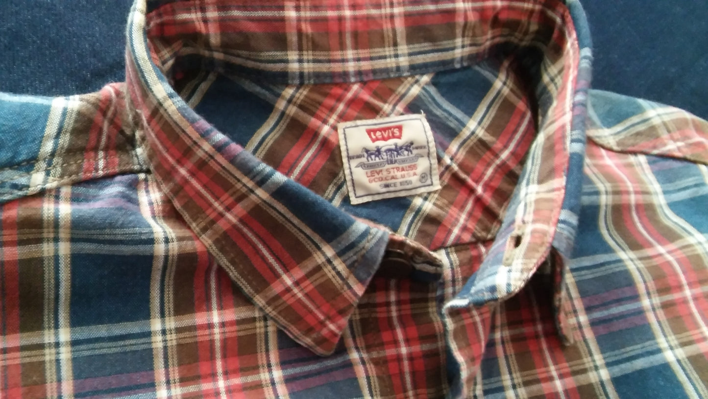 Levi's Lightweight Denim Plaid Overcoat