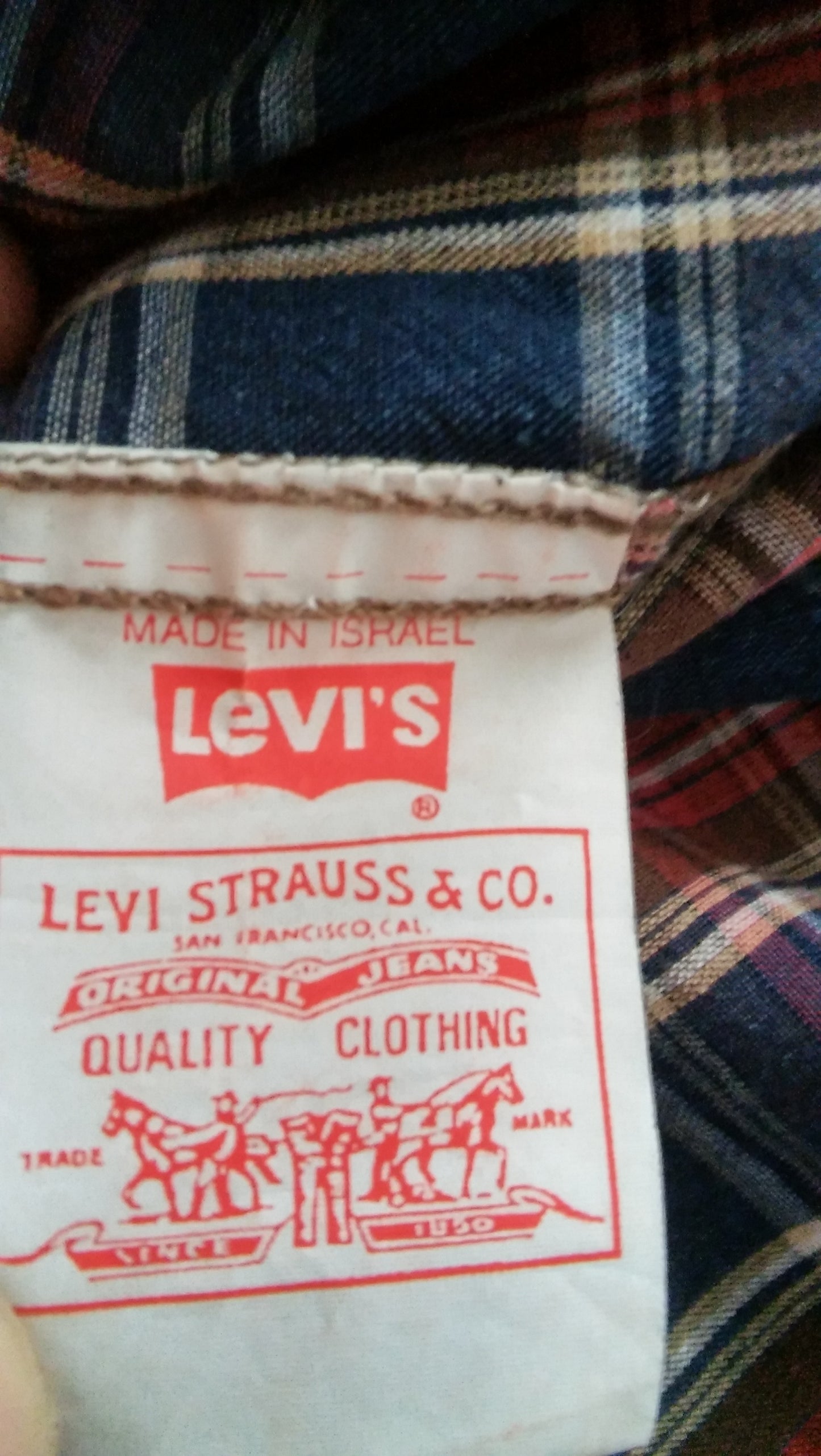 Levi's Lightweight Denim Plaid Overcoat